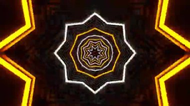 Renkli simetriyle gezgin kaleydoskop hareketi