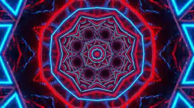 Renkli simetriyle gezgin kaleydoskop hareketi