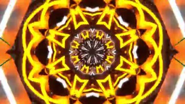 Renkli simetriyle gezgin kaleydoskop hareketi