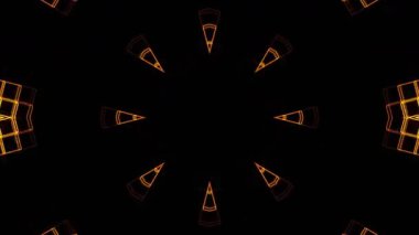 Renkli simetriyle gezgin kaleydoskop hareketi