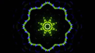 Renkli simetriyle gezgin kaleydoskop hareketi