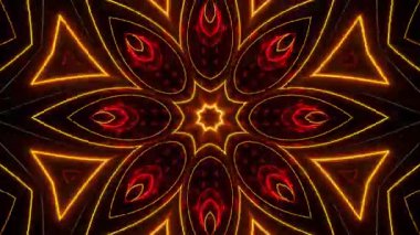 Renkli simetriyle gezgin kaleydoskop hareketi