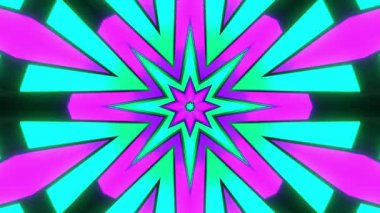 Renkli simetriyle gezgin kaleydoskop hareketi