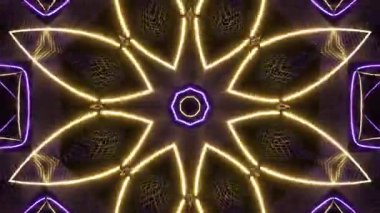 Renkli simetriyle gezgin kaleydoskop hareketi