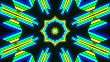 Renkli simetriyle gezgin kaleydoskop hareketi