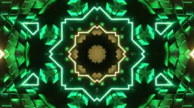 Renkli simetriyle gezgin kaleydoskop hareketi