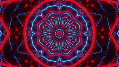 Renkli simetriyle gezgin kaleydoskop hareketi