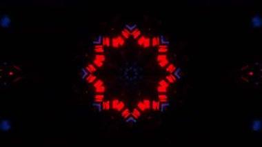 Renkli simetriyle gezgin kaleydoskop hareketi