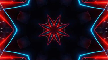 Renkli simetriyle gezgin kaleydoskop hareketi