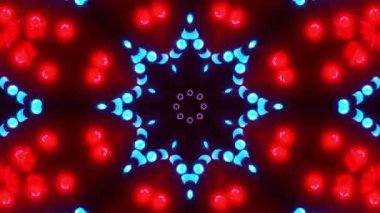 Renkli simetriyle gezgin kaleydoskop hareketi