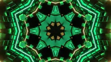 Renkli simetriyle gezgin kaleydoskop hareketi