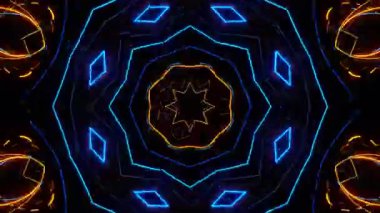 Renkli simetriyle gezgin kaleydoskop hareketi