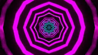 Renkli simetriyle gezgin kaleydoskop hareketi