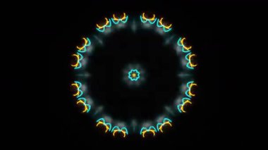 Renkli simetriyle gezgin kaleydoskop hareketi