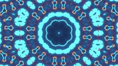 Renkli simetriyle gezgin kaleydoskop hareketi