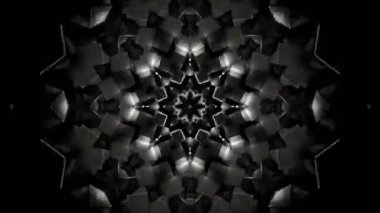 Renkli simetriyle gezgin kaleydoskop hareketi