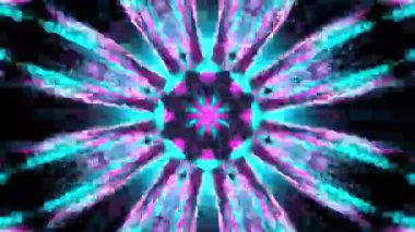 Renkli simetriyle gezgin kaleydoskop hareketi