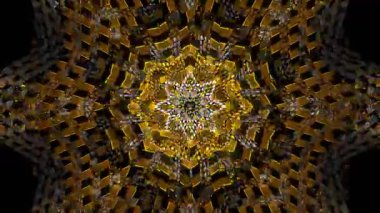 Renkli simetriyle gezgin kaleydoskop hareketi