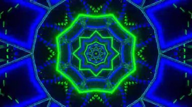 Renkli simetriyle gezgin kaleydoskop hareketi