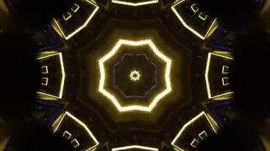 Renkli simetriyle gezgin kaleydoskop hareketi