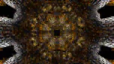 Renkli simetriyle gezgin kaleydoskop hareketi