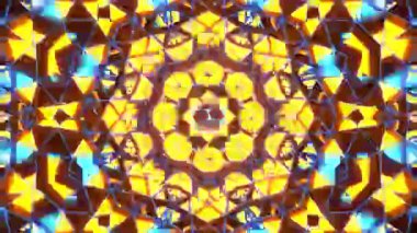 Renkli simetriyle gezgin kaleydoskop hareketi