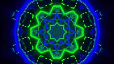 Renkli simetriyle gezgin kaleydoskop hareketi