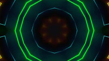 Renkli simetriyle gezgin kaleydoskop hareketi