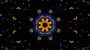 Renkli simetriyle gezgin kaleydoskop hareketi