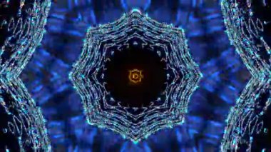 Renkli simetriyle gezgin kaleydoskop hareketi