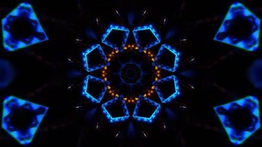 Renkli simetriyle gezgin kaleydoskop hareketi