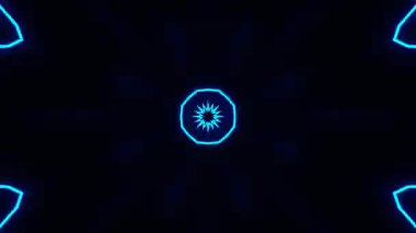 Renkli simetriyle gezgin kaleydoskop hareketi