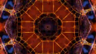 Renkli simetriyle gezgin kaleydoskop hareketi