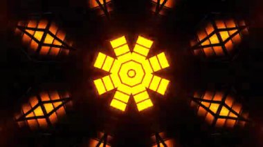 Renkli simetriyle gezgin kaleydoskop hareketi