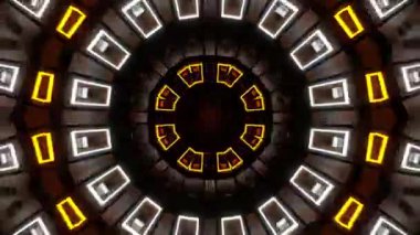 Renkli simetriyle gezgin kaleydoskop hareketi