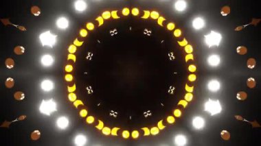 Renkli simetriyle gezgin kaleydoskop hareketi