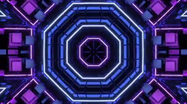 Renkli simetriyle gezgin kaleydoskop hareketi