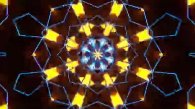 Renkli simetriyle gezgin kaleydoskop hareketi