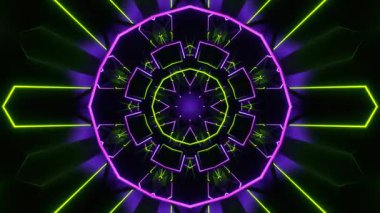 Renkli simetriyle gezgin kaleydoskop hareketi