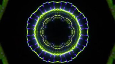 Renkli simetriyle gezgin kaleydoskop hareketi