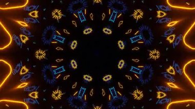 Renkli simetriyle gezgin kaleydoskop hareketi