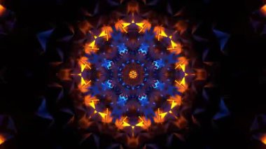 Renkli simetriyle gezgin kaleydoskop hareketi