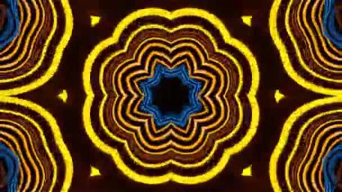 Renkli simetriyle gezgin kaleydoskop hareketi