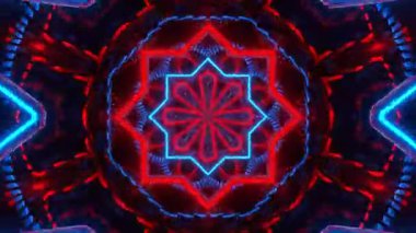 Renkli simetriyle gezgin kaleydoskop hareketi