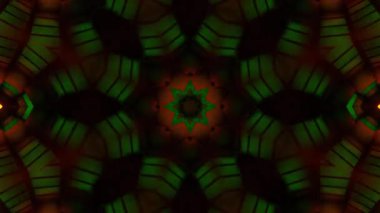 Renkli simetriyle gezgin kaleydoskop hareketi