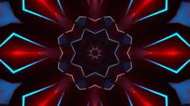 Renkli simetriyle gezgin kaleydoskop hareketi