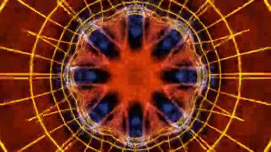 Renkli simetriyle gezgin kaleydoskop hareketi