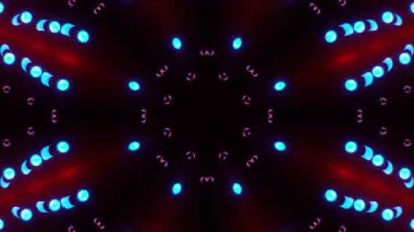 Renkli simetriyle gezgin kaleydoskop hareketi