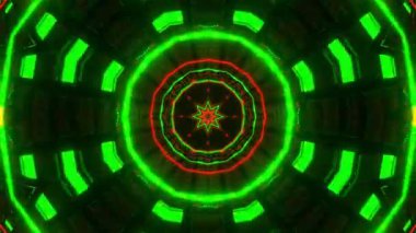 Renkli simetriyle gezgin kaleydoskop hareketi