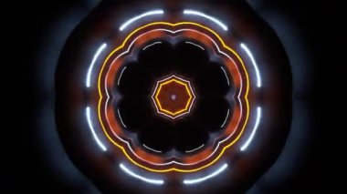 Renkli simetriyle gezgin kaleydoskop hareketi